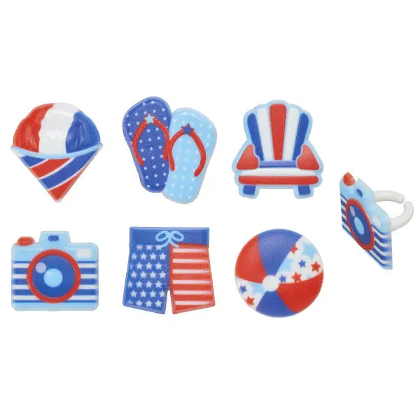 Beach-Themed Summer Cupcake Cake Decorating Rings – 12-Piece Set 1