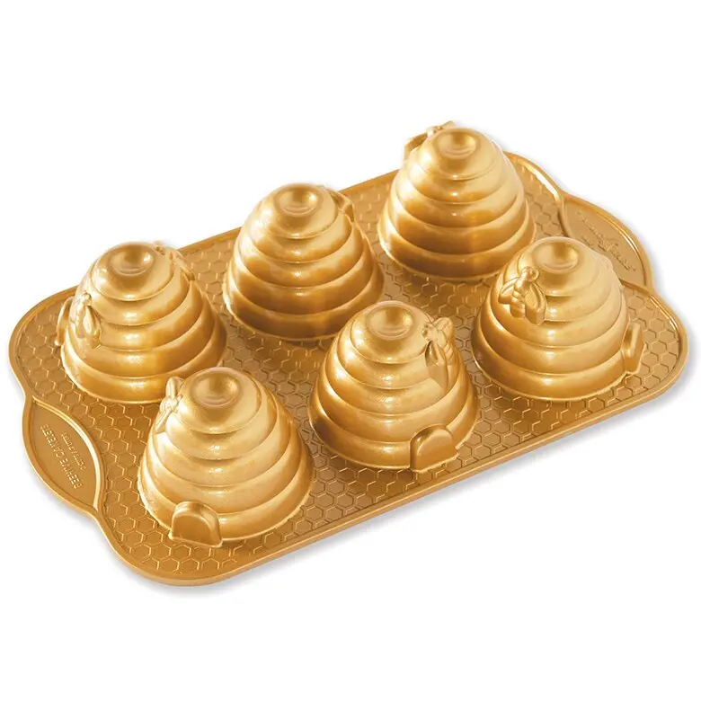 Beehive Cakelet Pan – Nordic Ware Textured Mini Bundt Pan For Individual Treats 1