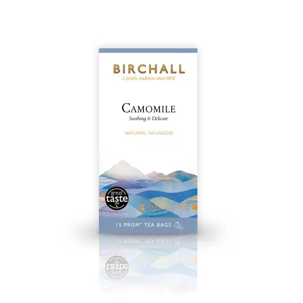 Birchall Chamomile Tea – 15 Prism Pyramid Bags 1