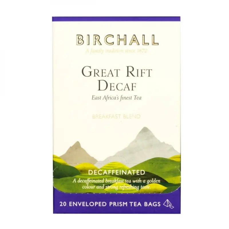 Birchall Great Rift Decaffeinated Tea Bags – 20 Enveloped Prism Sachets 1