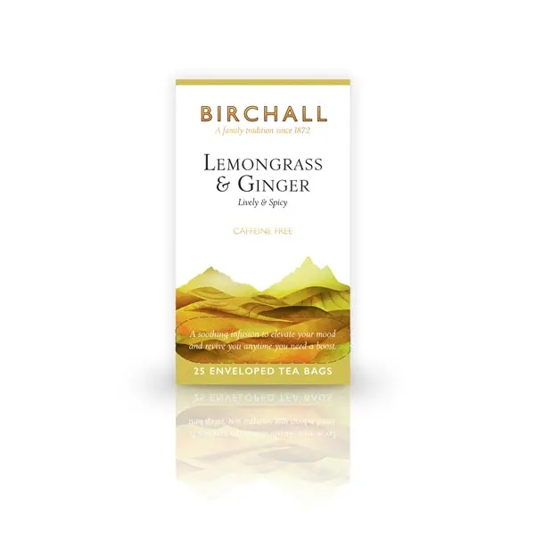 Birchall Lemongrass & Ginger Infusion – 25 Tagged & Enveloped Bags 1