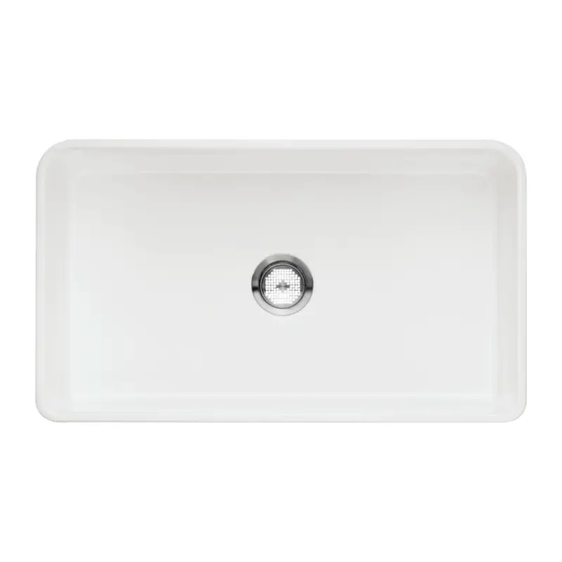 Blanco Cerana 33-Inch Apron-Front Single-Bowl Kitchen Sink – Glossy White Silgranit Model 525012 1