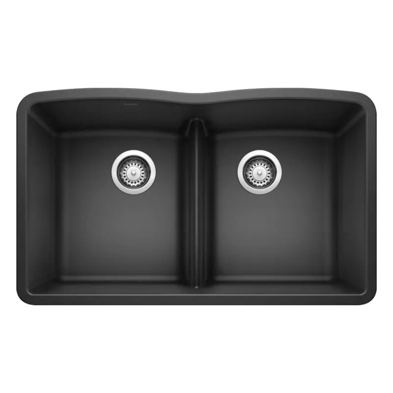 Blanco Diamond Equal-Size Double Bowl Silgranit Sink – Low-Divide Design 1