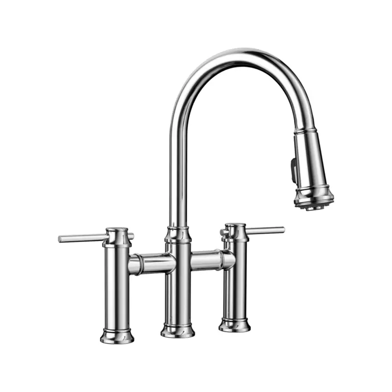 Blanco Empressa Bridge-Style Pull-Down Kitchen Faucet – 1.5 Gpm 1
