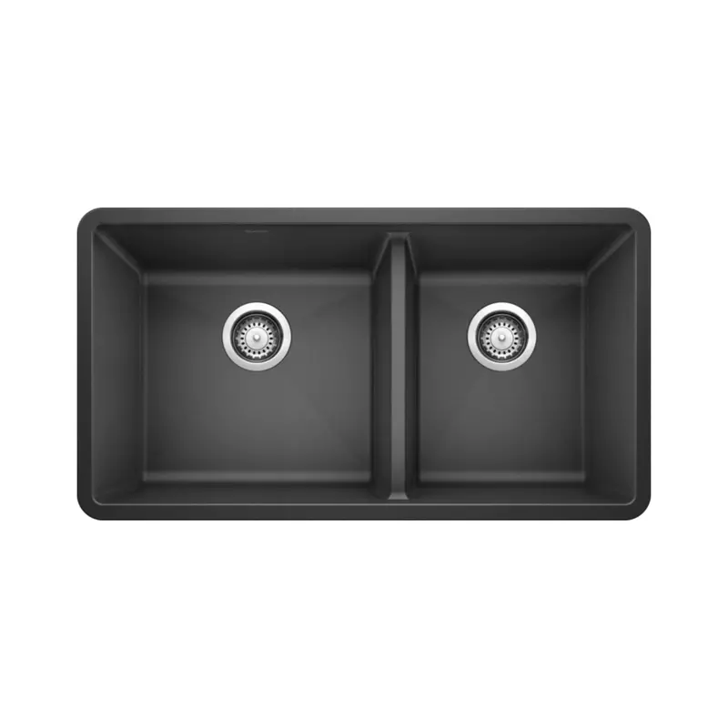 Blanco Precis Double Bowl Kitchen Sink – 1-3/4 Bowl Silgranit Composite Sink 1