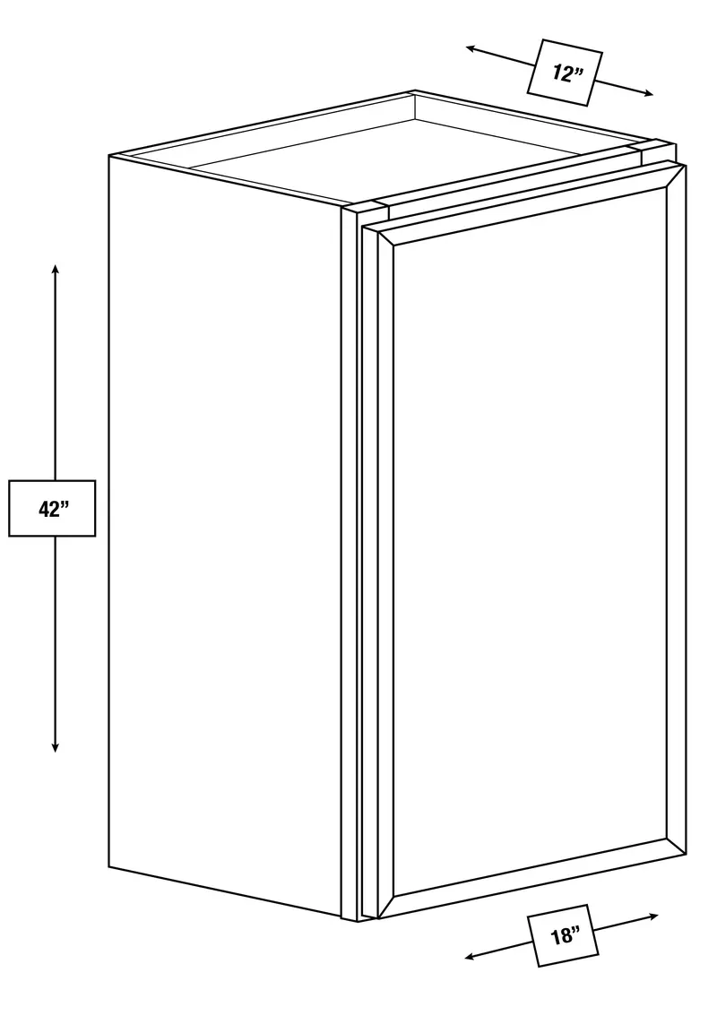 Brentwood Fawn Slim Shaker 21" X 42" Wall Cabinet 1