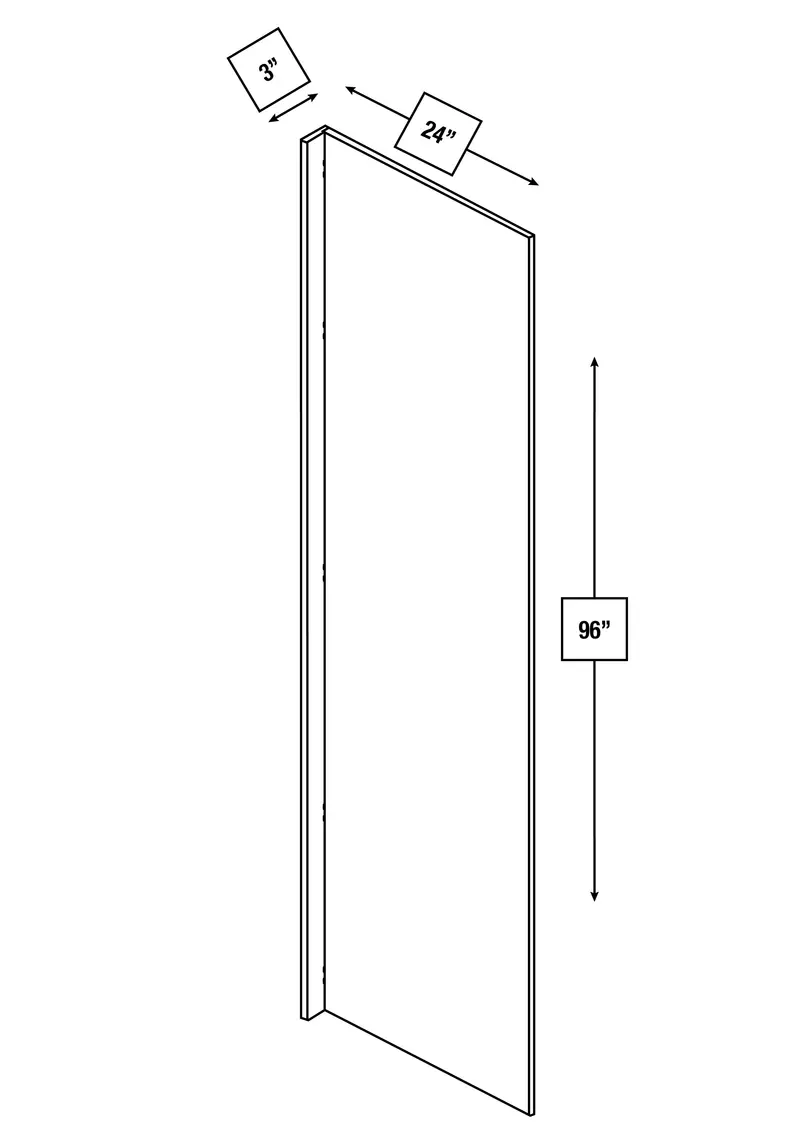 Brentwood Fawn Slim Shaker Refrigerator Panel With Integrated Filler – 96" H × 24" W × 3" D 1