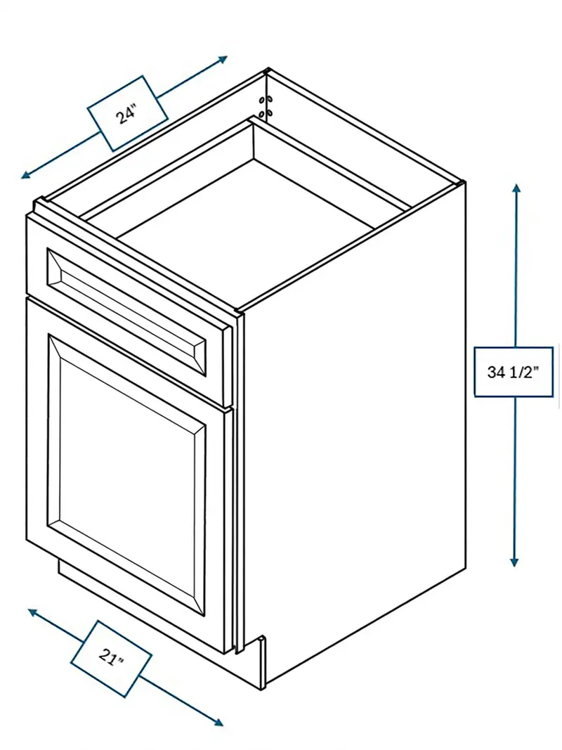 Broad Creek Blue Bevel Shaker 21" Base Cabinet 1