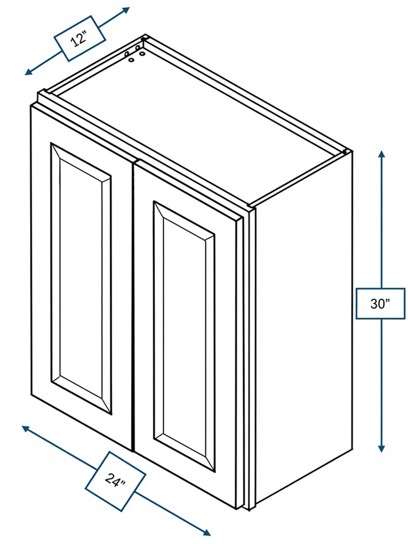 Broad Creek Blue Bevel Shaker 24" X 30" Wall Cabinet 1