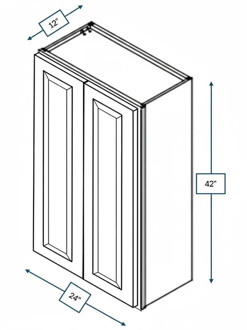 Broad Creek Blue Bevel Shaker 24" X 42" Wall Cabinet 1