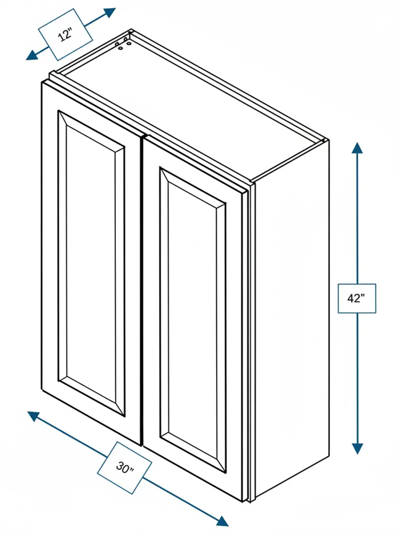 Broad Creek Blue Bevel Shaker 30-In W X 42-In H Wall Cabinet 1