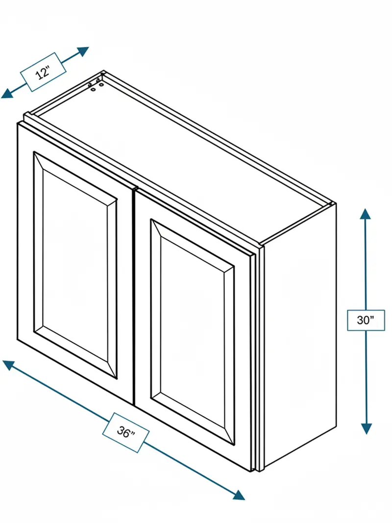 Broad Creek Blue Bevel Shaker 36-In W X 30-In H Wall Cabinet 1