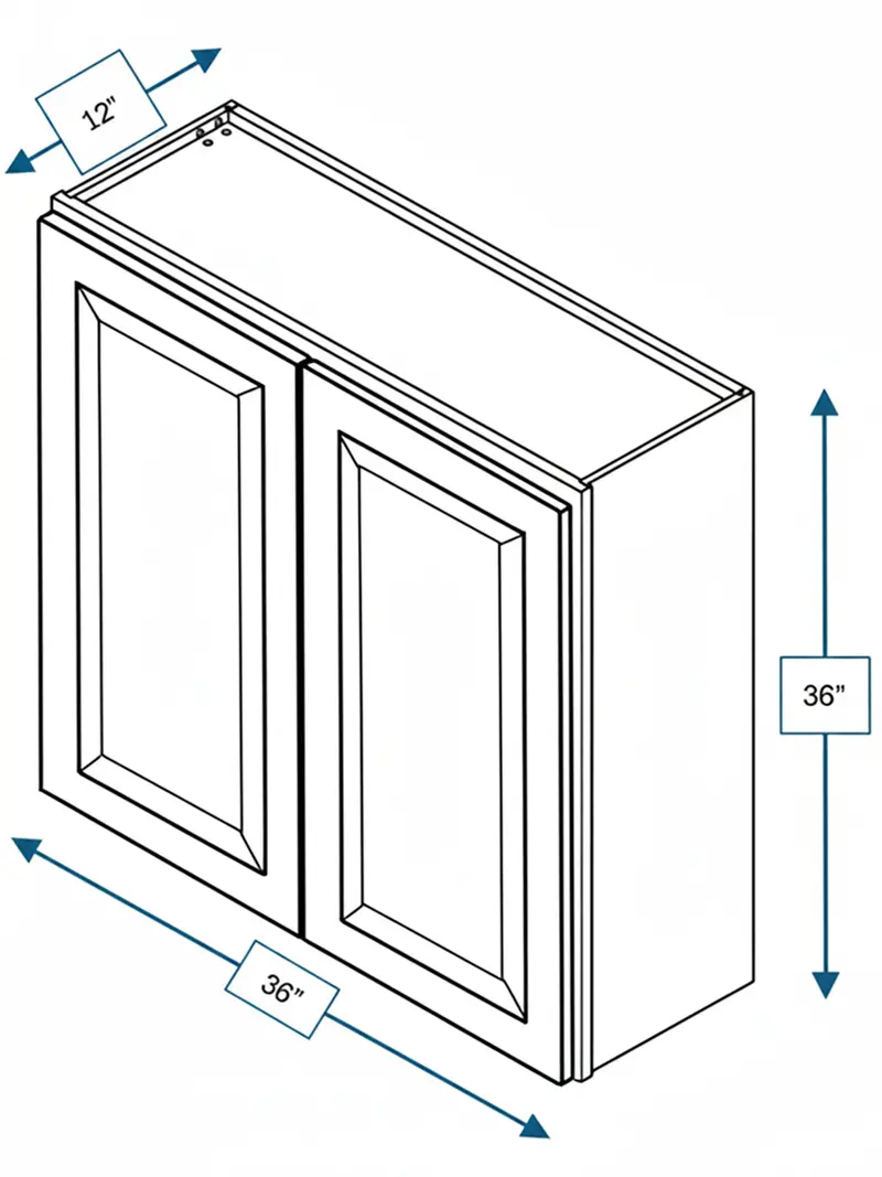 Broad Creek Blue Bevel Shaker 36-In W X 36-In H Wall Cabinet 1