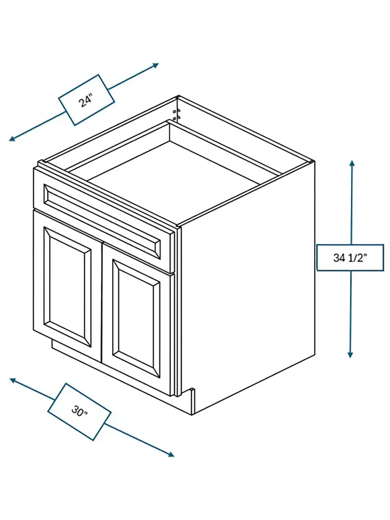 Broad Creek Blue Bevel Shaker Base Cabinet – 30 In. W 1
