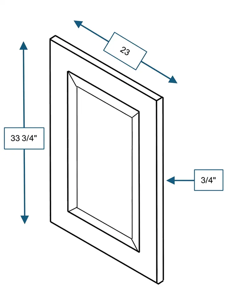 Broad Creek Blue Bevel Shaker Base Panel – 24 In. W X 34.5 In. H 1