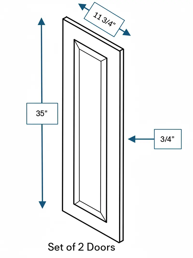 Broad Creek Blue Bevel Shaker Clear Glass Doors – 24" X 36", 2-Pack 1