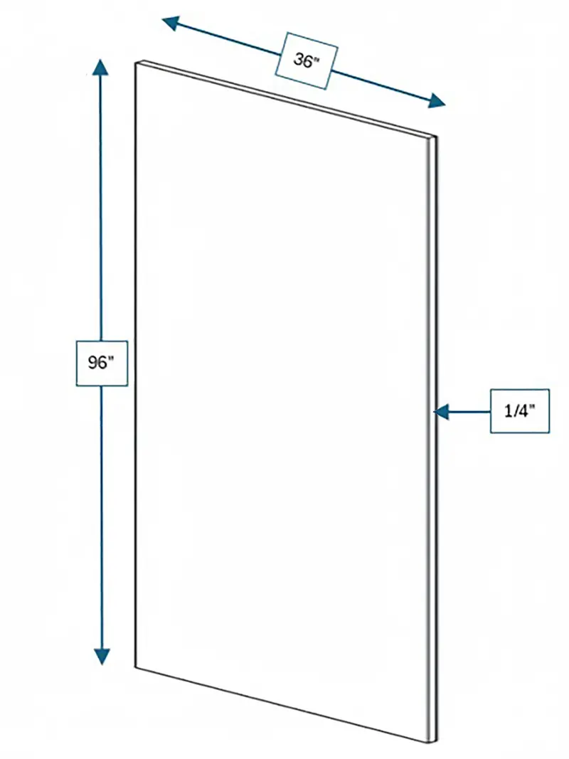 Broad Creek Blue Bevel Shaker Island Panel – 36 In. W X 90 In. H 1