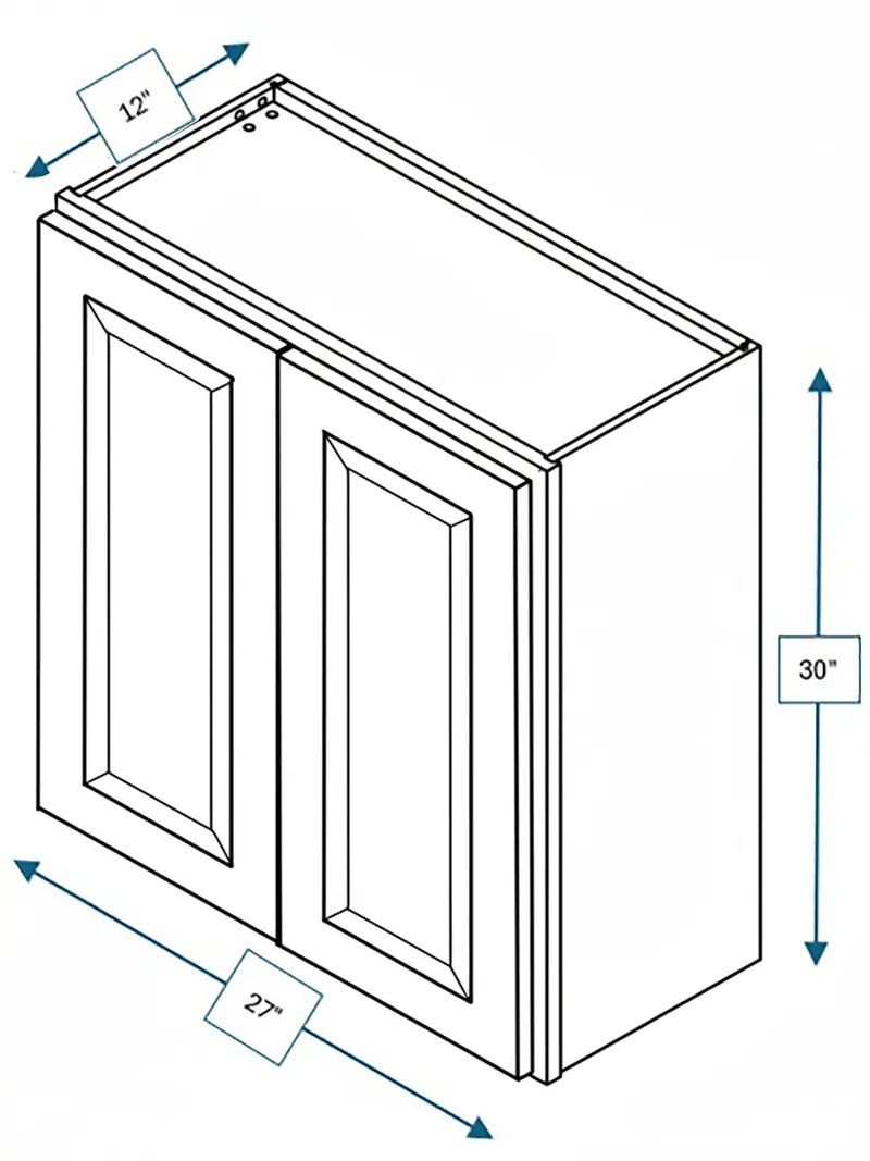 Broad Creek Blue Bevel Shaker Wall Cabinet – 27" W × 30" H 1