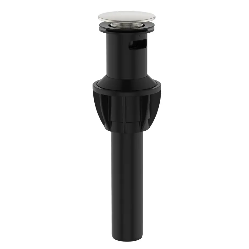 Brushed Nickel Push-Button Pop-Up Bathroom Sink Drain With Overflow Function 1