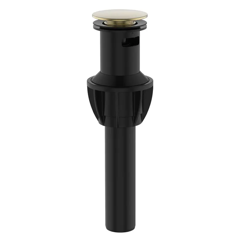 Brushed Satin Gold Push Pop-Up Sink Drain Stopper With Overflow 1