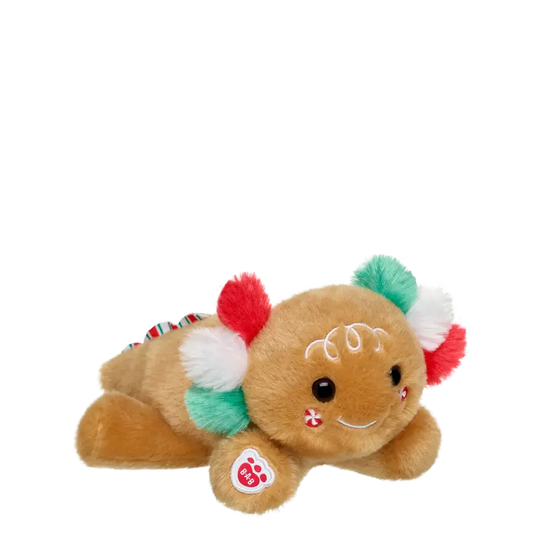 Build-A-Bear Mini Beans Gingerbread Axolotl – Holiday-Themed Mini Plush 1