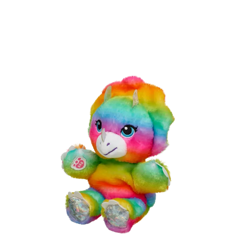 Build-A-Bear Mini Beans Rainbow Triceratops Plush 1