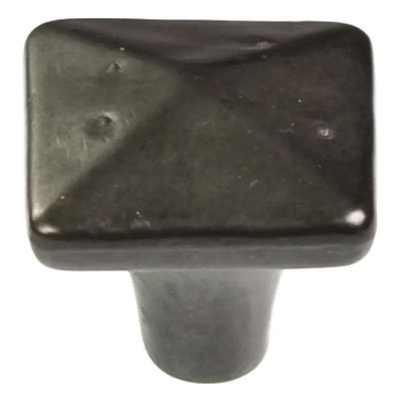 Carbonite Cabinet Knob – 1.25" Square, Black Iron Rustic Finish 1
