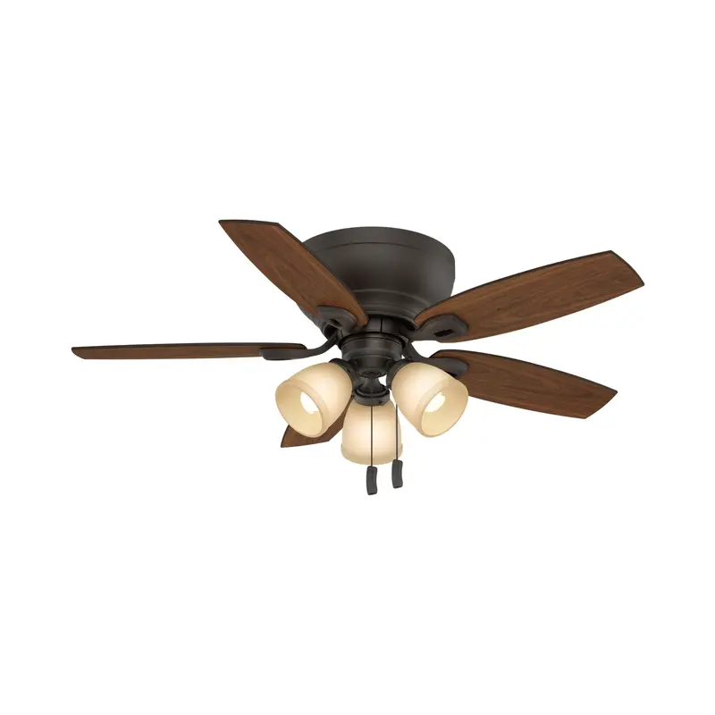 Casablanca Durant 44" Low-Profile Ceiling Fan With 3 Lights – Maiden Bronze Blades & Walnut Motor 1