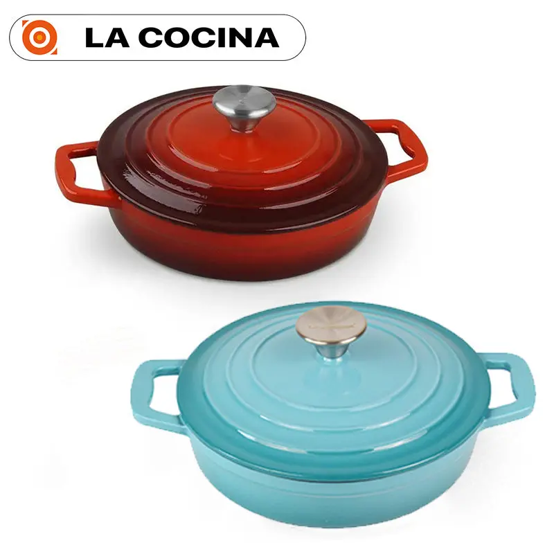 Cast Iron Shallow Casserole Dish – 22Cm, 1.9L Capacity 1