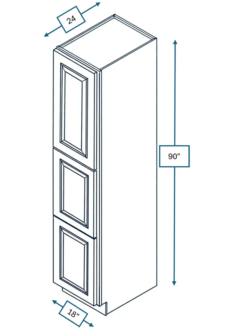 Chalet White 18X24X90-Inch Raised Panel Tall Cabinet 1