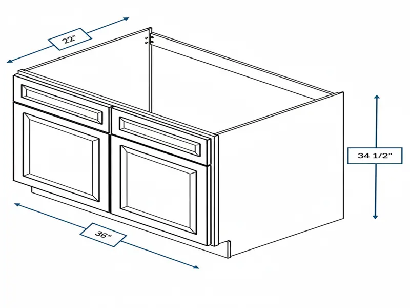Chalet White 36" Raised Panel Vanity Base Cabinet With Sink Support 1