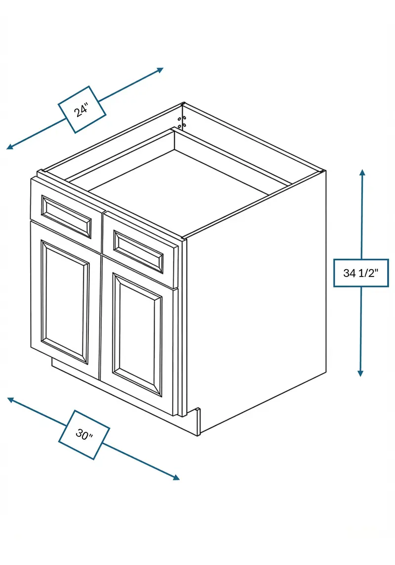 Chalet White Raised Panel 30-Inch Sink Base Cabinet 1