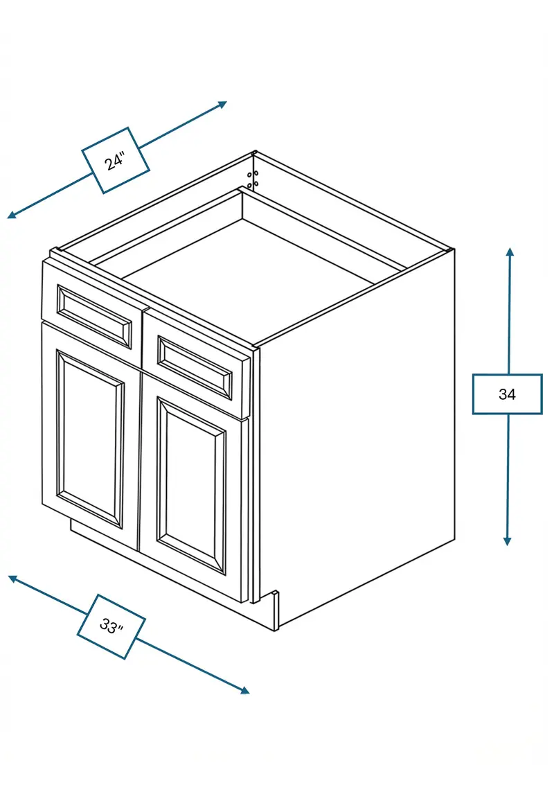 Chalet White Raised Panel 33-Inch Sink Base Cabinet 1