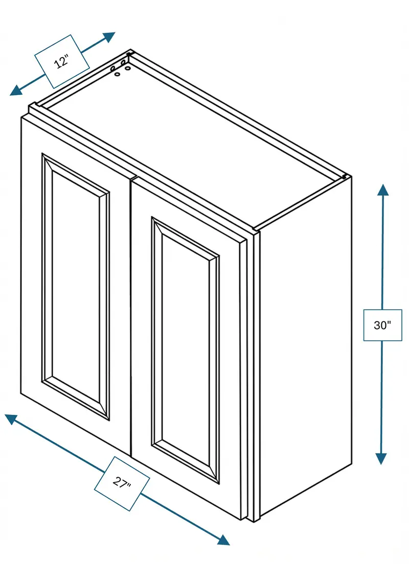 Chalet White Raised Panel Wall Cabinet – 27 In. W X 30 In. H 1