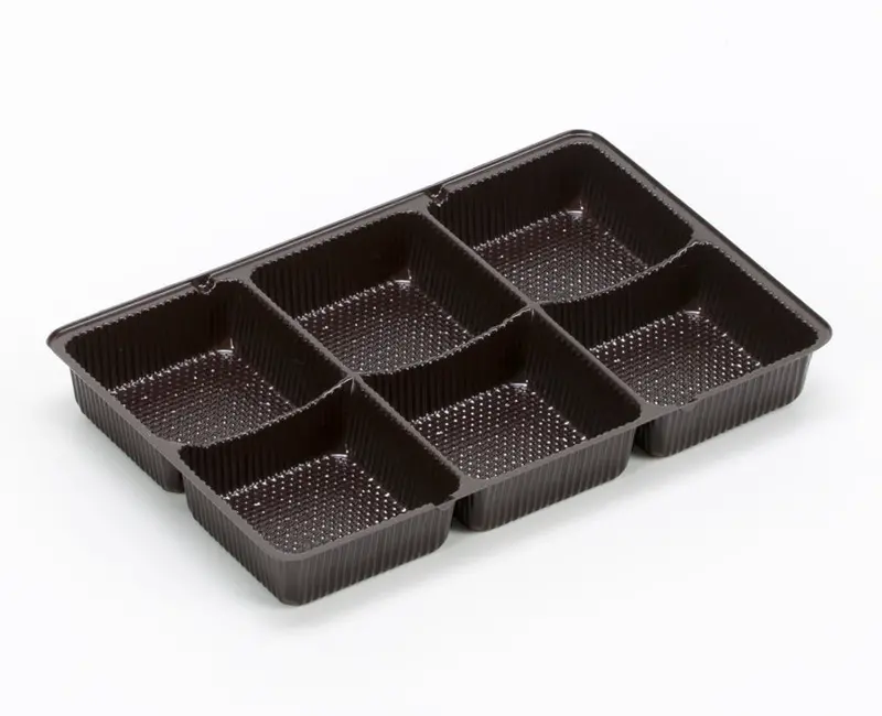 Chocolate Brown 6-Cavity Candy Tray (7" X 4.375" X 0.875") 1