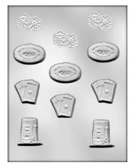 Ck Products Casino-Themed Chocolate Mold – Dice, Cards & Chips Pattern 1