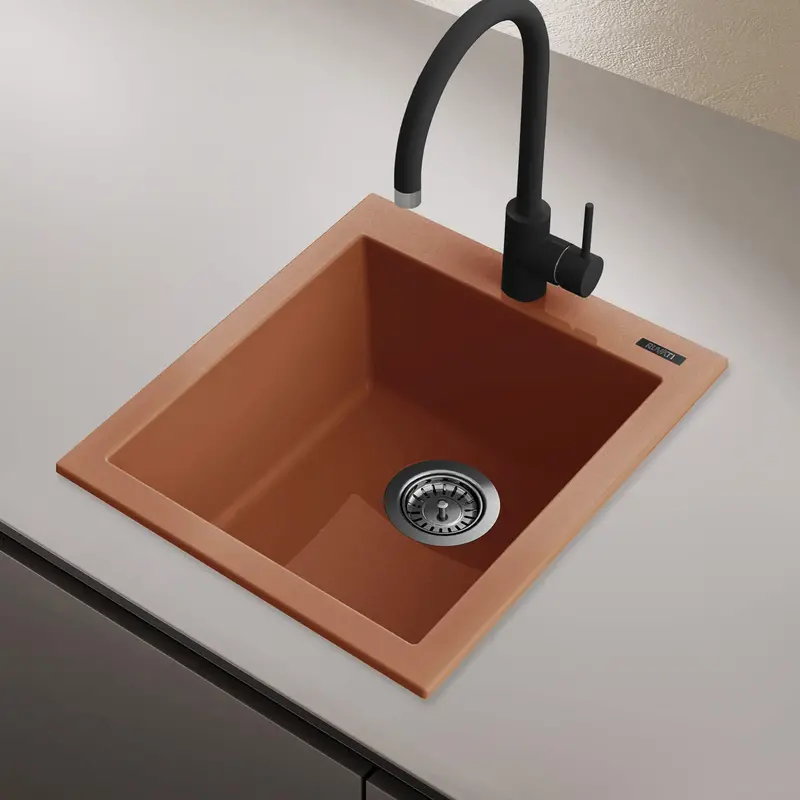 Clay-Tone 16 X 20 Inch Granite Drop-In Single-Bowl Kitchen Sink 1