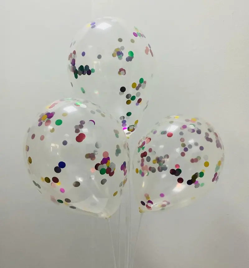 Clear Confetti-Filled Latex Balloon Set – 10-Pack 1