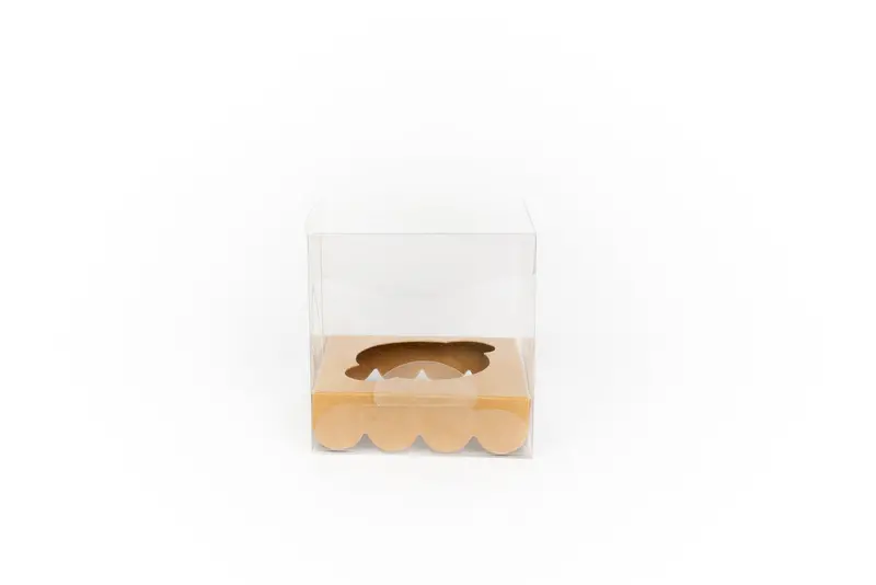 Clear Cupcake Box With Kraft Paper Insert – Eco-Friendly Presentation 1