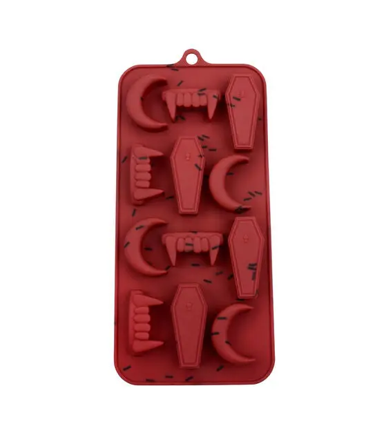 Coffin & Fang Candy Mold – 12-Cavity Spooky Silicone Tray For Halloween Chocolates, Ice Cubes, And Party Favors 1