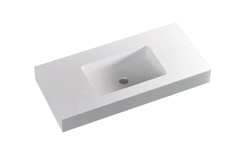 Corsica Gold Rio Blanco Wall-Mount Floating Vanity 1