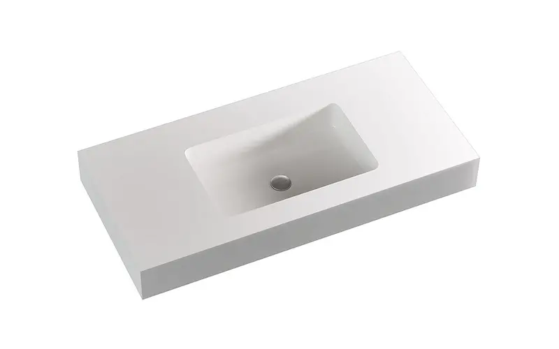 Corsica Gold Satellite White Wall-Mount Floating Vanity 1