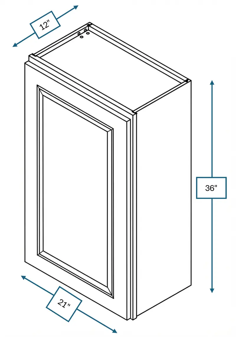 Cotswold Linen Raised Panel Wall Cabinet – 21 In. W × 36 In. H 1