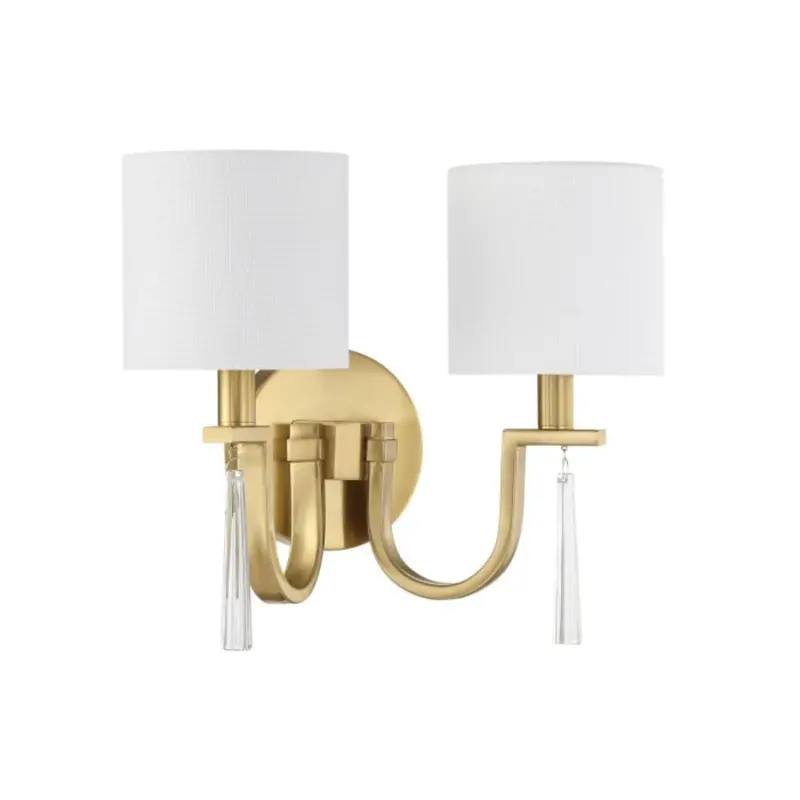 Craftmade Fortuna 2-Light Wall Sconce – Satin Brass, Symmetrical Ambient Fixture 1