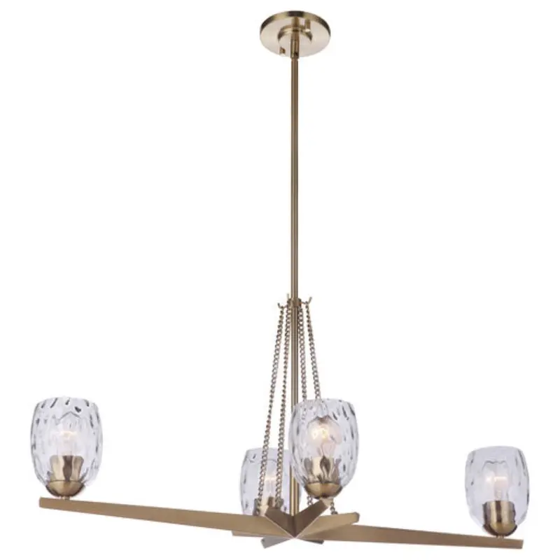 Craftmade Guiding Star 4-Light 33-Inch Satin Brass Linear Pendant Light 1