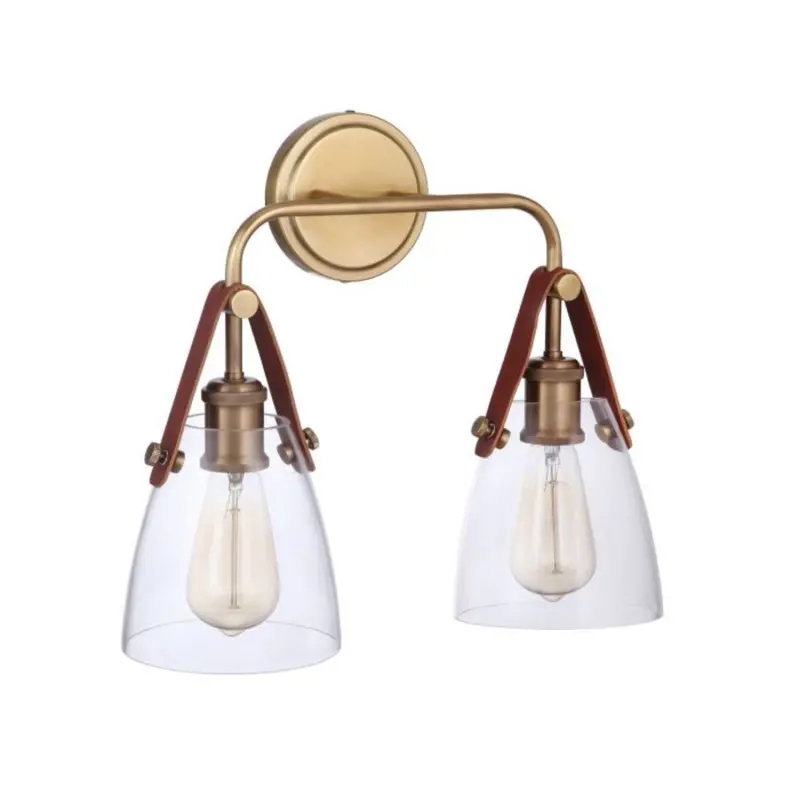 Craftmade Hagen 2-Light Vintage Brass Wall Mount Sconce 1
