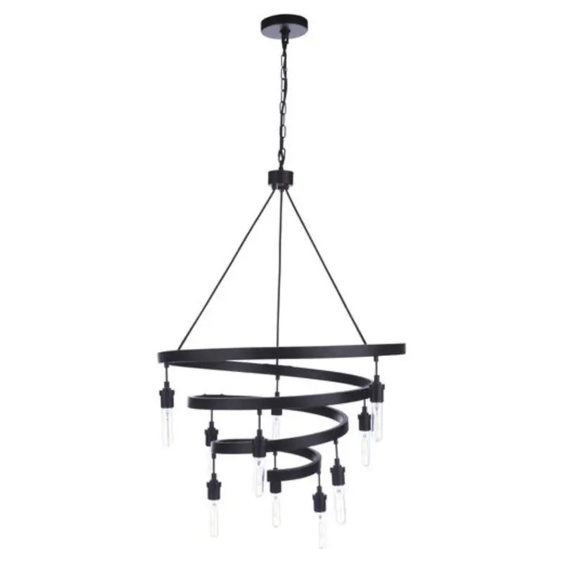 Craftmade Tranquil 10-Light 25" Flat Black Statement Chandelier 1