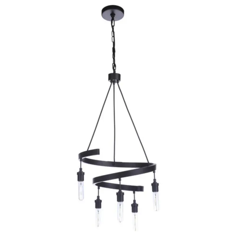 Craftmade Tranquil 5-Light 17" Flat Black Chandelier 1