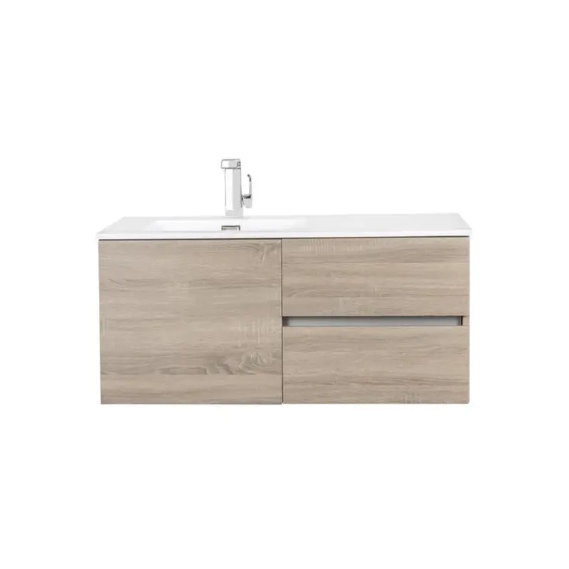 Cutler Beachwood Dorato 42-Inch Sleek Wall-Mount Bathroom Vanity 1