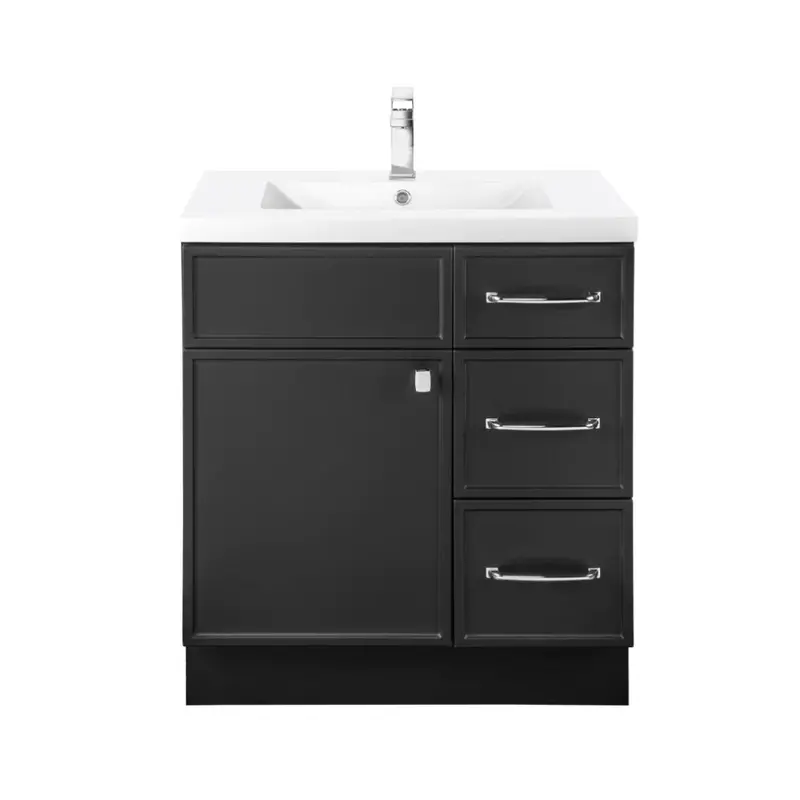 Cutler Manhattan 30-Inch Matte Black Freestanding Single-Sink Vanity 1